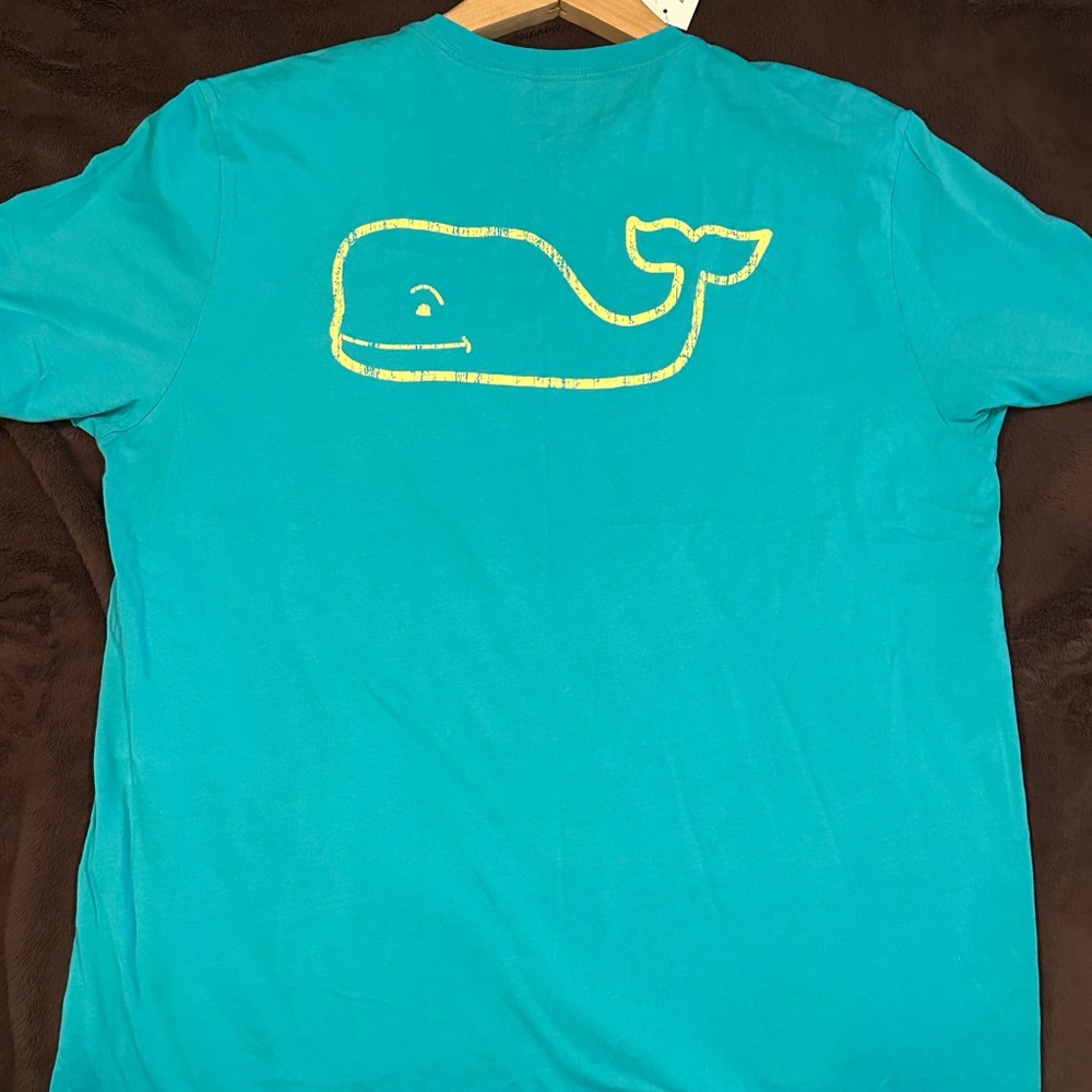 Vineyard Vines Aqua Tee with Whale Logo